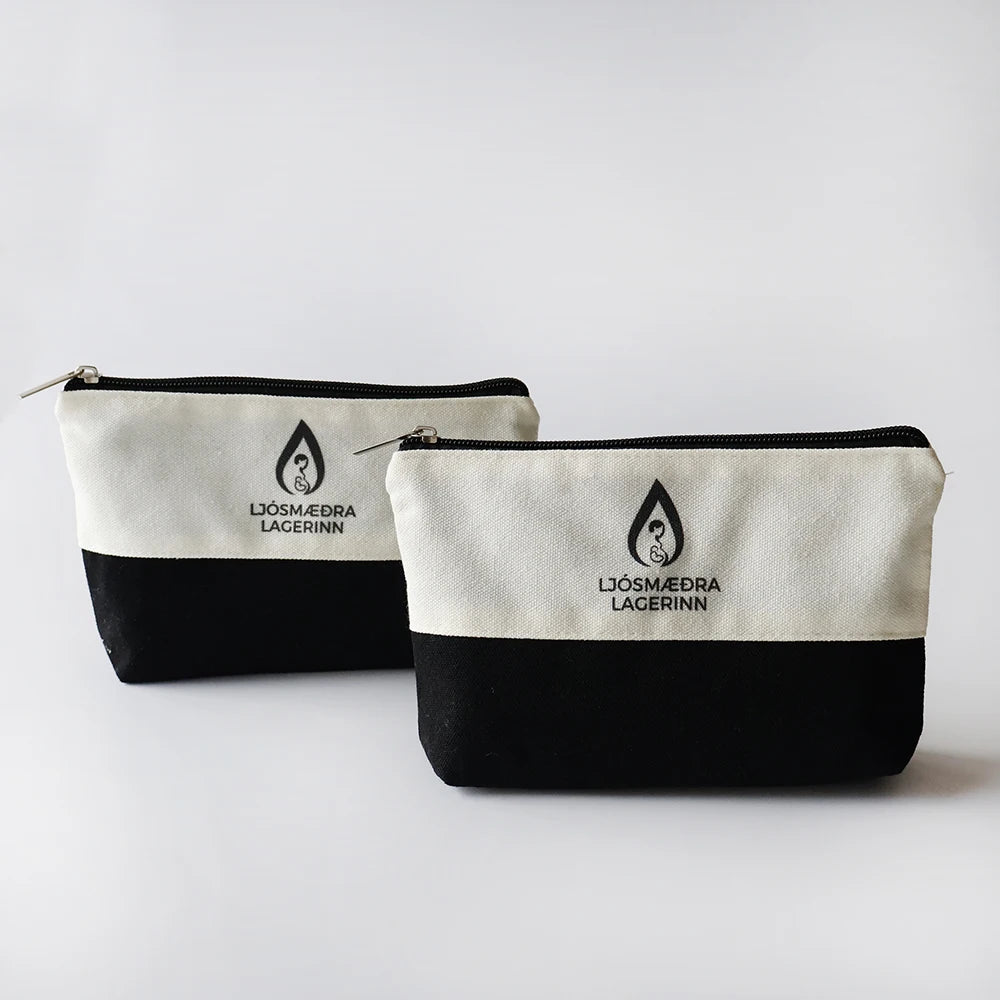 Customized Logo Pure Natural Cotton Canvas Fun Sailcloth Chain Makeup Bag Personalized Cosmetic Case with Logo