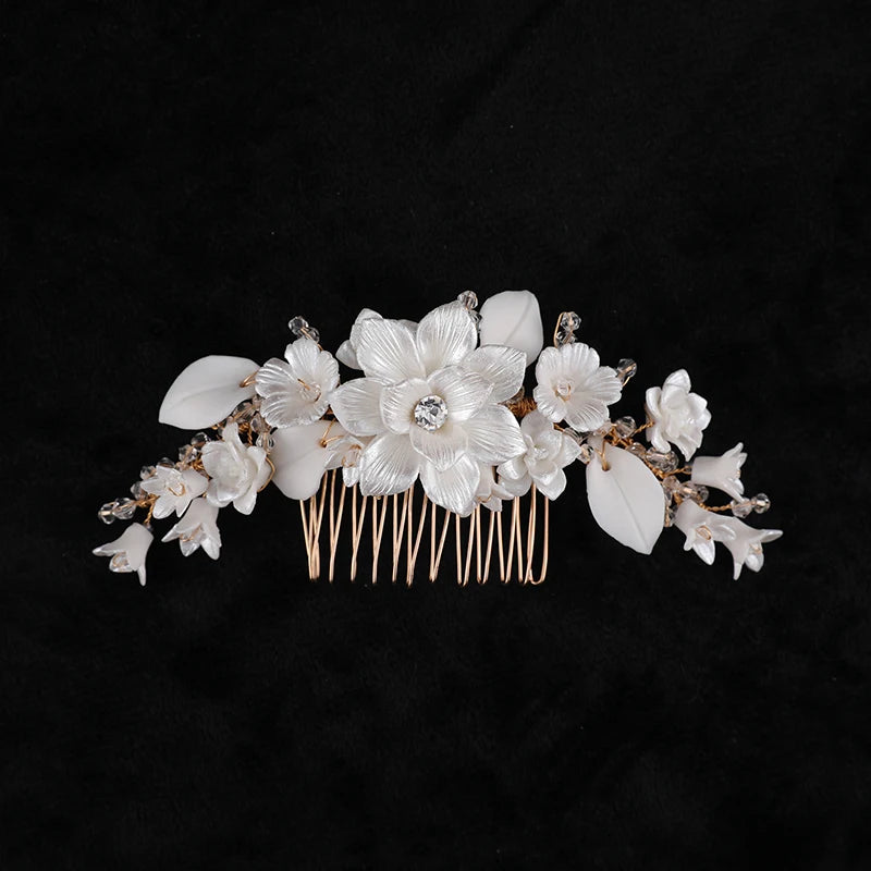 Discount Hard Ceramic Flower Bridal Hair Combs Wholesale Women Accessories  Wedding Hair Combs