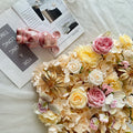 Silk Flower Wall Panels for Graduation New Year Valentine's Day Mother's Day Decorative Row Artificial Flowers Wall Decoration