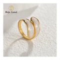 Drip Oil No Fade 18K Gold Plated Stainless Steel Europe Fashion Enamel Finger Rings for Women Men Jewelry