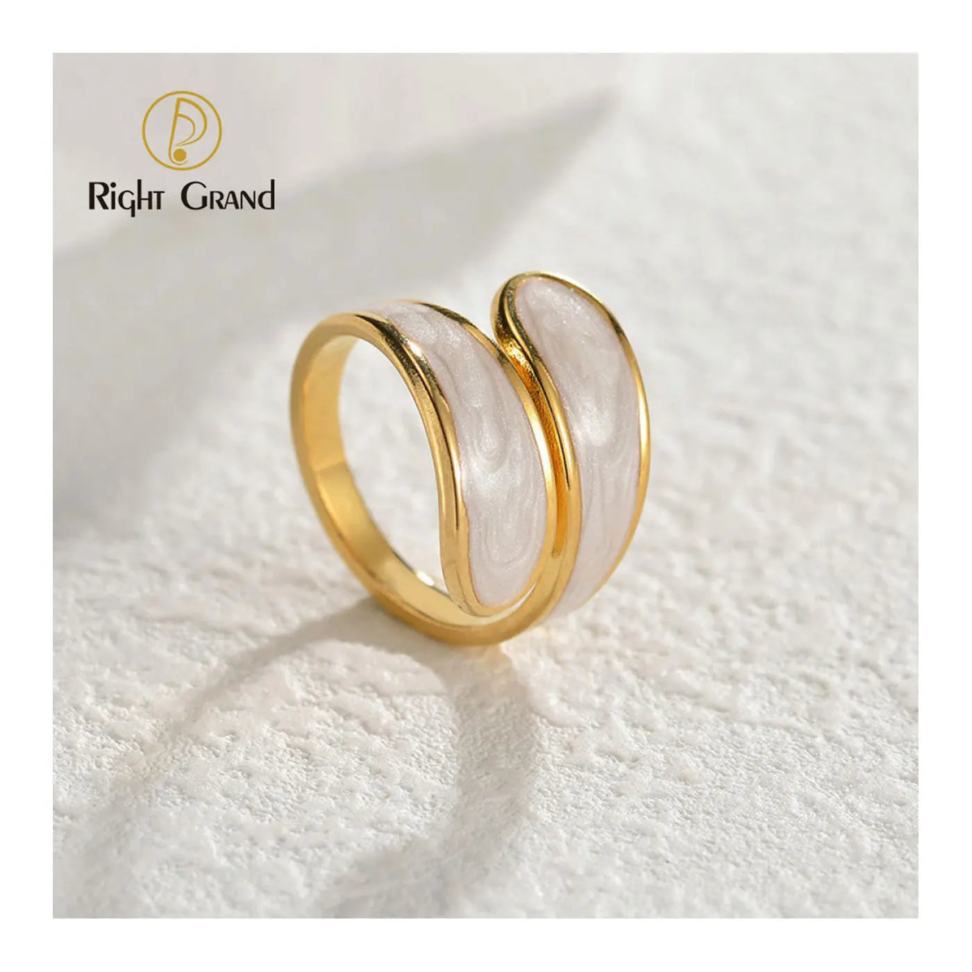 Drip Oil No Fade 18K Gold Plated Stainless Steel Europe Fashion Enamel Finger Rings for Women Men Jewelry