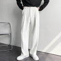2025 Pants Men Korean Version Lengthened Suit Mopping Pants Men Loose Straight Leg White Casual  Dress Pants