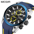 MEGIR 2144 New Fashion Premium Watch Men Silicone Strap Band Live Waterproof Quartz Watch Cheap Casual Sports Wristwatch