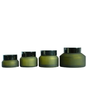 5g~100g Green Frosted Face Cream Jars Golden Screw Cap Glass Body Scrubs YIXIN Brand Empty Containers Manufacturer Wholesale