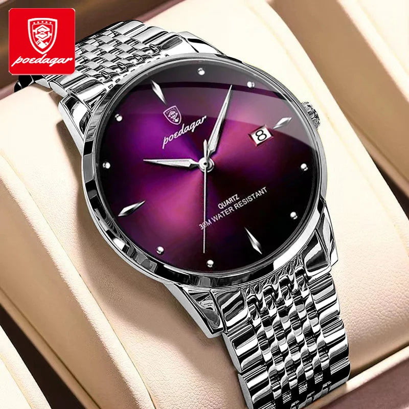 Luxury Brand Poedagar 868 Watch Wholale Luminous Waterproof Stainls Steel Fashion Casual Minimalist Quartz Watch