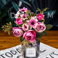 Wholesale Home Decoration Nordic Artificial Silk Flowers Tea Roses Peony Valentine's Day Pearl Bud Bouquets MegaBDM
