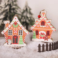 Christmas Night Lights Wooden Tree Hanging Decorations Gingerbread Man House Pendants