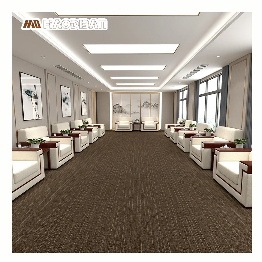 Wear Resistant Waterproof Carpet Look Dry Back Glue Down LVP LVT Luxury Hotel Office Carpet Tile Commercial Vinyl Flooring