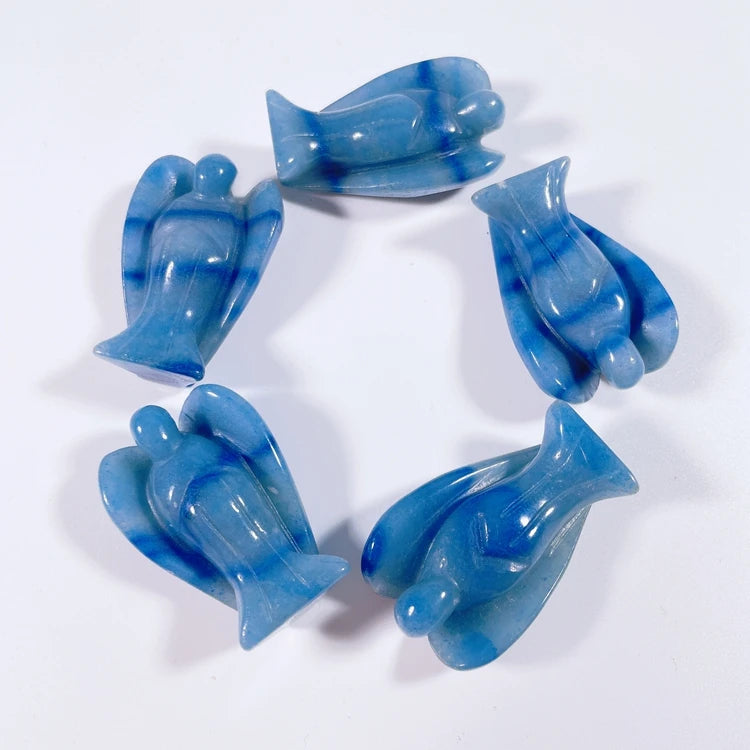 Huiying Top Quality Blue Aventurine Stone Angels for Sale Crafts