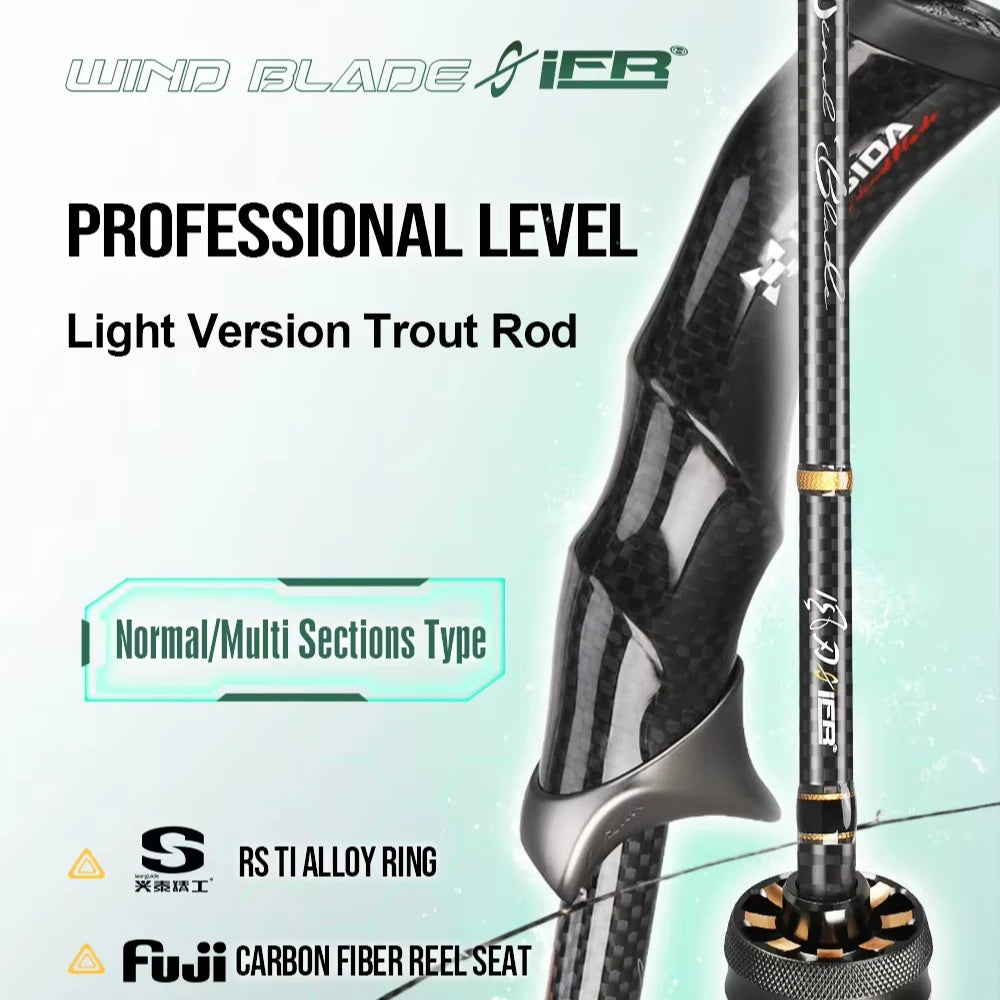 HISTAR Wind Blade 1.37m-1.82m 30T+T2200G for Cloth Cork Carbon Fiber Grip High Sensitive Spinning Casting Stream River Fishing