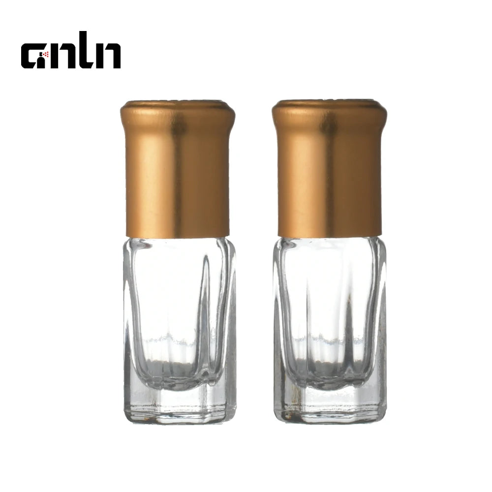 Wholesale Empty Essential Oil Glass Roller Bottle 3ml 6ml 12ml Mini Perfume Roll on Bottle With Gold Cap