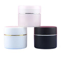 Eco-Friendly Luxury Black Matte 30g & 50g Double Wall Cosmetic Jars Gold Silver Line with Plastic Cap for Lotion Packaging