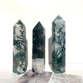 Natural Druzy Moss Agate Tower Healing Crystals Free Form Crystals Crafts for Home Decoration