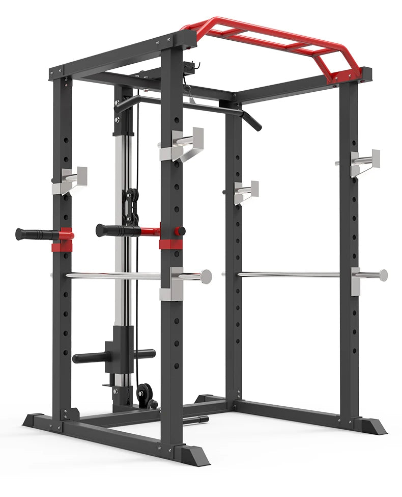 Wholesale Multi Function Squat Power Rack Lat Weight Cage Fitness Gym Folding Cable Crossover