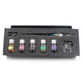 Handmade Dichroic Rainbow Glass Crystal Writing Dip Pen Ink Set With 5 Colorful Inks for Calligraphy