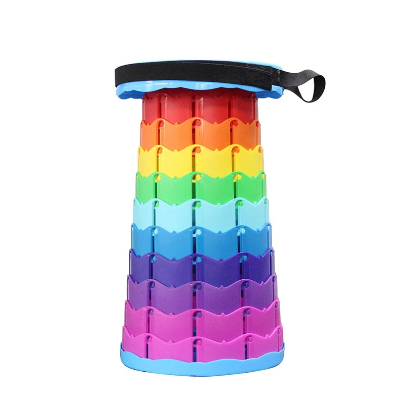 KingGear Modern Outdoor Height Adjustable Folding Camping Stool Portable Collapsible Retractable Telescopic Furniture 150kg