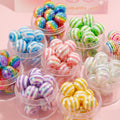 12mm Acrylic Round Colorful Resin Stripe Beads Chunky Bubblegum Beads for DIY Jewelry Making