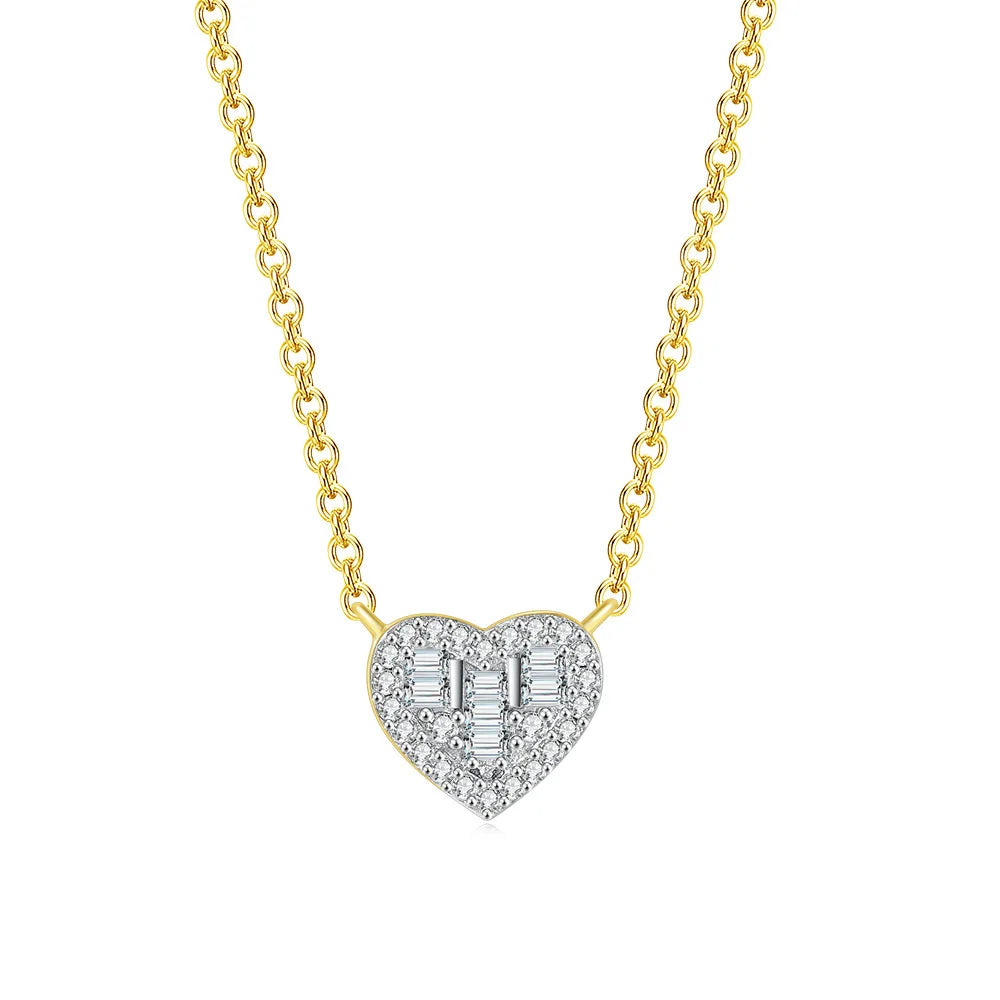 Aesthetic Pendant Necklaces for Women Korean Crystal Heart Gold Color Female Choker Chain on the Neck Jewelry Accessories