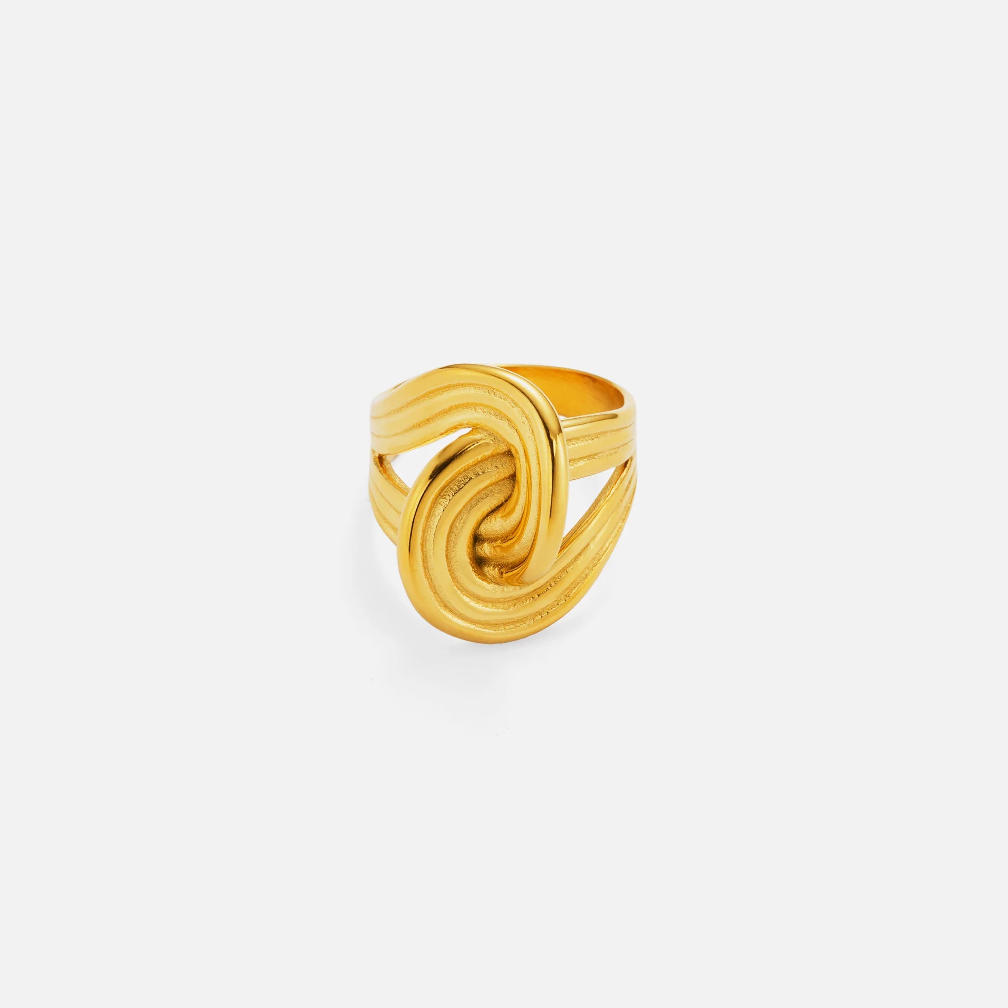 Dazan New Winter HOT INS Trendy 18k PVD Gold Plated Stainless Steel Neo Gothic Knot Irregular Tie Ring Cowgirl Women Jewelry
