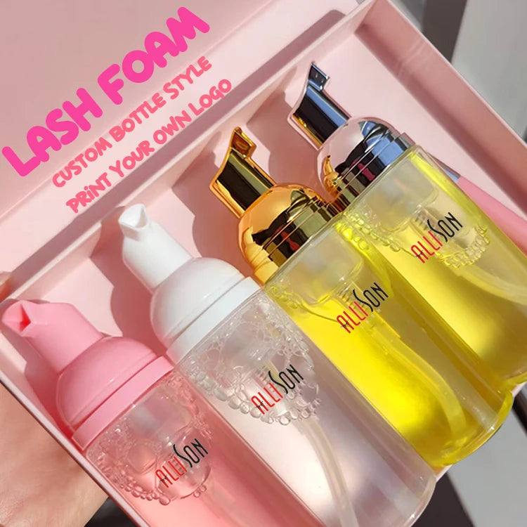 Eyelash Shampoo Wash Lash Extension Safe Natural Lash Eyelash Foam Shampoo With Cleaner Brush