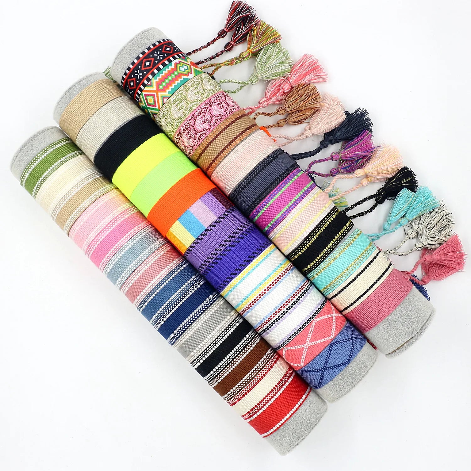 Monogram Fashion Handmade Colored Tassel Bracelet Adjustable Blank Woven Bracelet