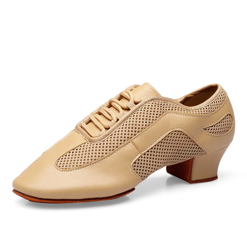Women Latin Shoes Cross-border Leather Break Dance Brown Teacher Jazz Shoes Modern Rumba Social Dance Shoes