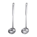Hot-sale 2Pcs Heat-resistant Hot Pot Bouillon Soup Spoon Colander Spotted Ladle Utensil Kitchenware