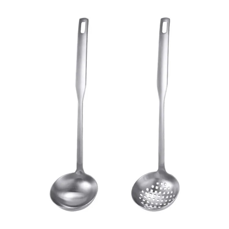 Hot-sale 2Pcs Heat-resistant Hot Pot Bouillon Soup Spoon Colander Spotted Ladle Utensil Kitchenware
