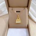 Trendy Stainless Steel Full Zircon Necklace Simple Cute Bag Shape Zircon Necklace 18k Gold Plated Women Jewelry Wholesale