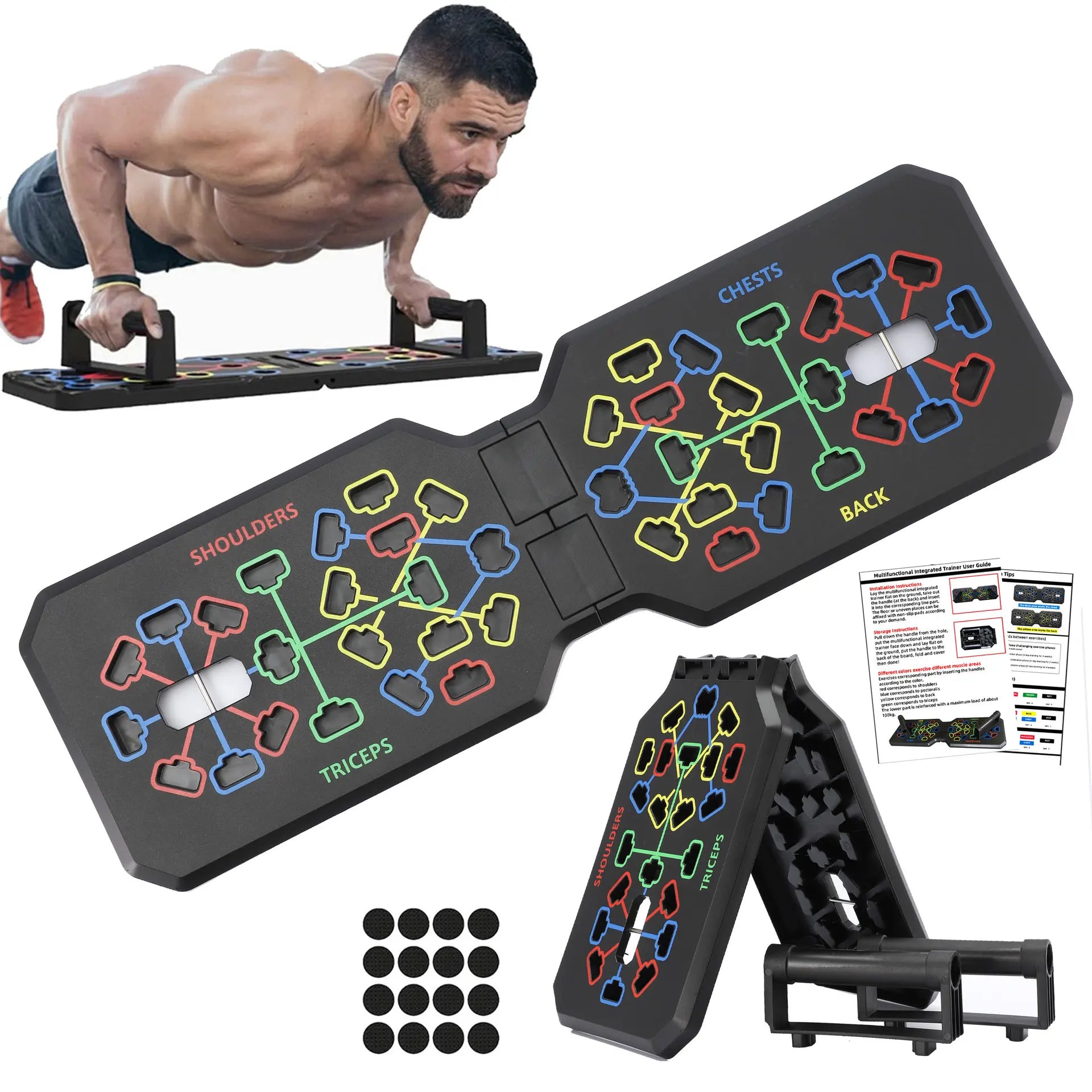 Wholesales Fitness Multifunctional Foldable Chest Muscle Exercise Equipment Push up Board Press up Board for Strength Training