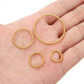 S1275 Gold Plated Stainless Steel Round Circle Ring Connector Twisted Rope Circles Charms Findings Components Jewelry Making