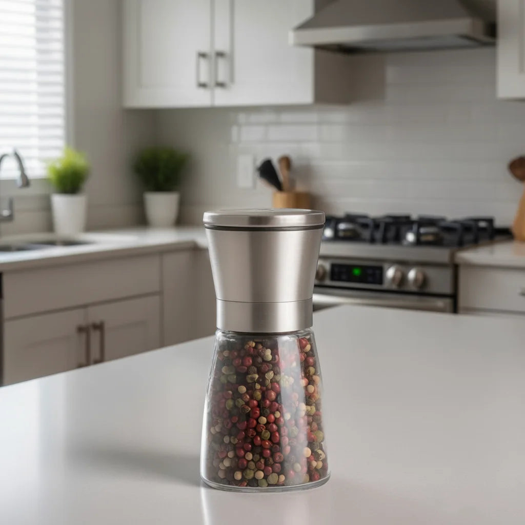 Factory Sale Manual Adjustable Glass Salt and Pepper Grinder