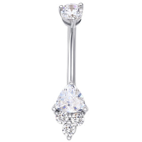 Eternal Solid Gold 14K White Gold Internally Threaded Navel Rings Wedding Body Piercing Jewelry Wholesale