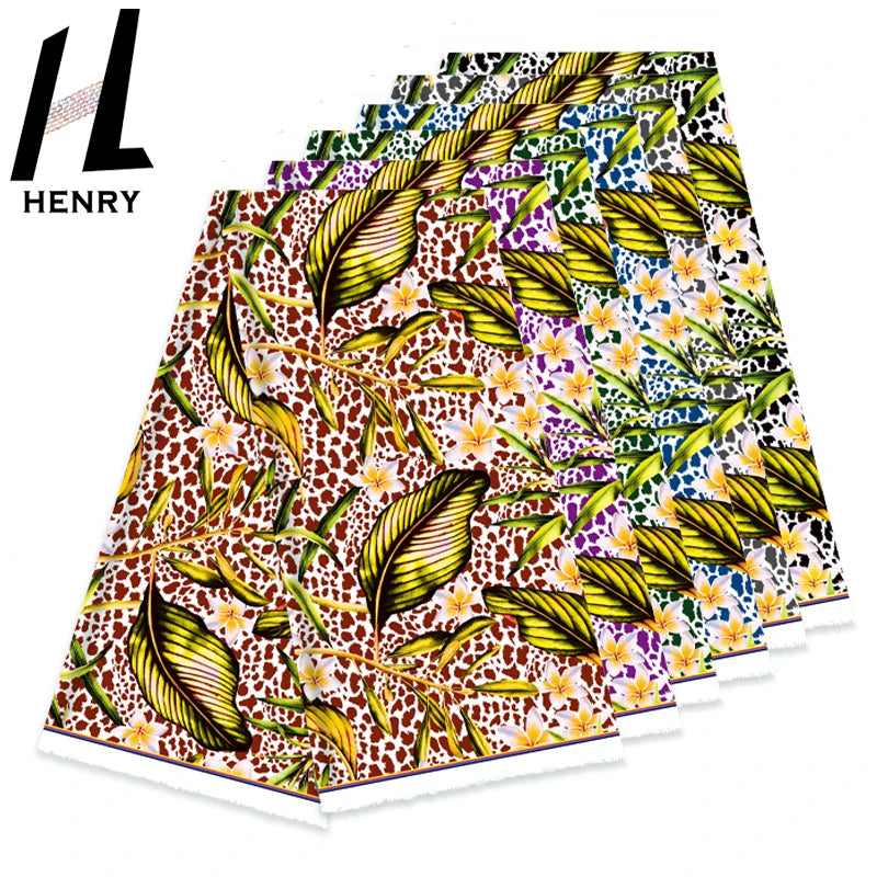 New Design Leopard Background Egg Flower Large Leaf Polyester Print Fabric for Clothing Shirts