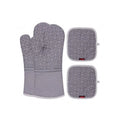 2025  Hot 4Pcs Heat Resistant Silicone Oven Mittens with Mini Oven Mitts Hot Pads Potholders for Kitchen Baking Cooking