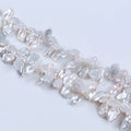 Zhuji  Natural Freshwater White 10-12mm Irregular Shape Pearl Strands for DIY