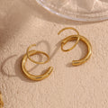 Minimalist Gold Plated Stainless Steel Hoop Earrings for Women Waterproof Geometric Stud Earrings for Party