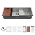 US Shipping 45-inch 16 Gauge Undermount Single Bowl Stainless Steel Kitchen Sink