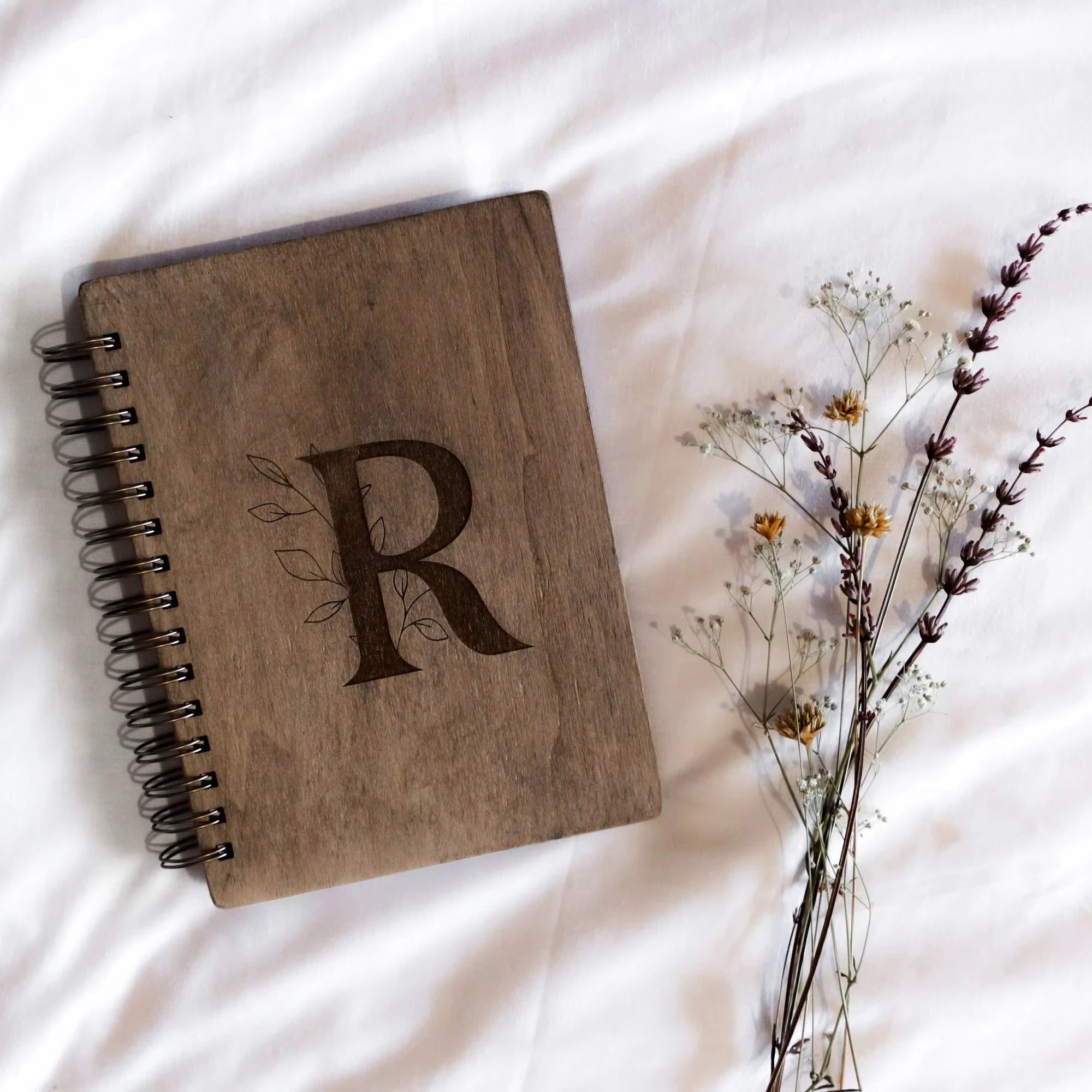 Retro A5 A6 Wooden Notebook Custom Engraved Wooden Cover Diary Customizable Spiral Binding Notepad Gift
