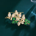 High Quality Cubic Zircon Crystal Gold Plated Trendy Women's Large Animal Bird Brooch Pin for Party Dress Jewelry Accessories