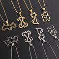 Unique Fashion Animal Jewelry 18K Gold Plated Zircon Puppy Pendant Cat Christmas Necklace Cute Dog for Kids Boys Girls Choker