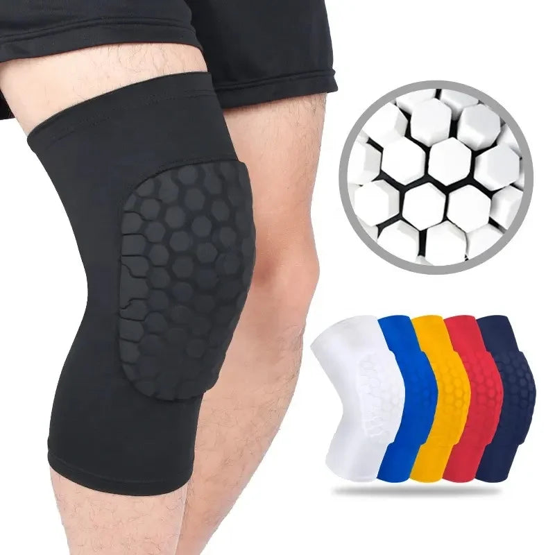 Hot Sale SIlicone Anti-slip Short Type Honeycomb Kneepads for Basketball Running Knee Protection Brace