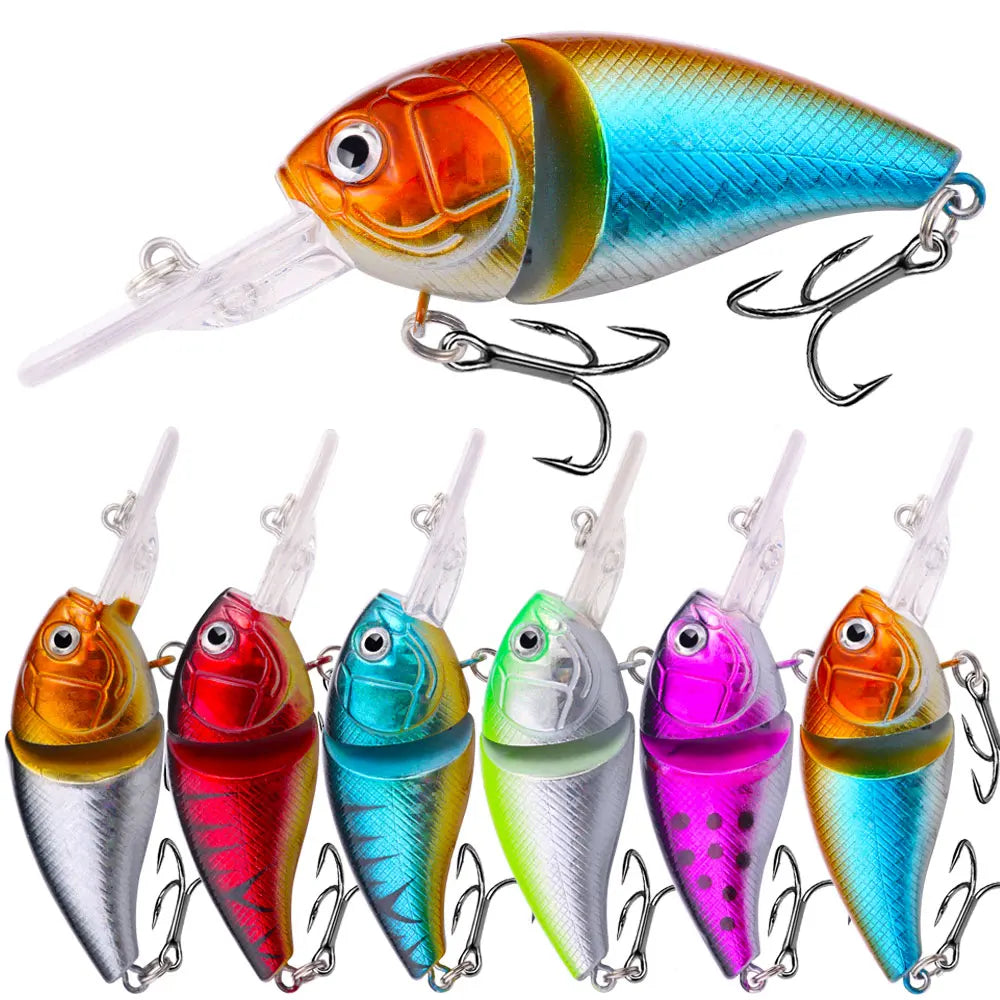 Wholesale CB075 8.5cm 14.3g Artificial Hard Baits 2 Sections Jointed Crankbait Fishing Lures