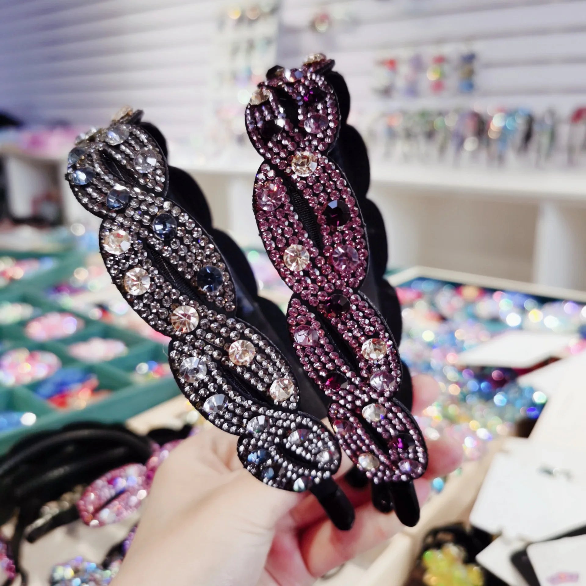 New Arrival Women's Crystal Hairbands Simple Wide Anti Slip Headbands