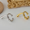 ICEBELA 925 Sterling Silver Gold Knotted Ear Clips Female Ins Style Ear Cuffs Geometric Lines Clip-on Earrings for Women