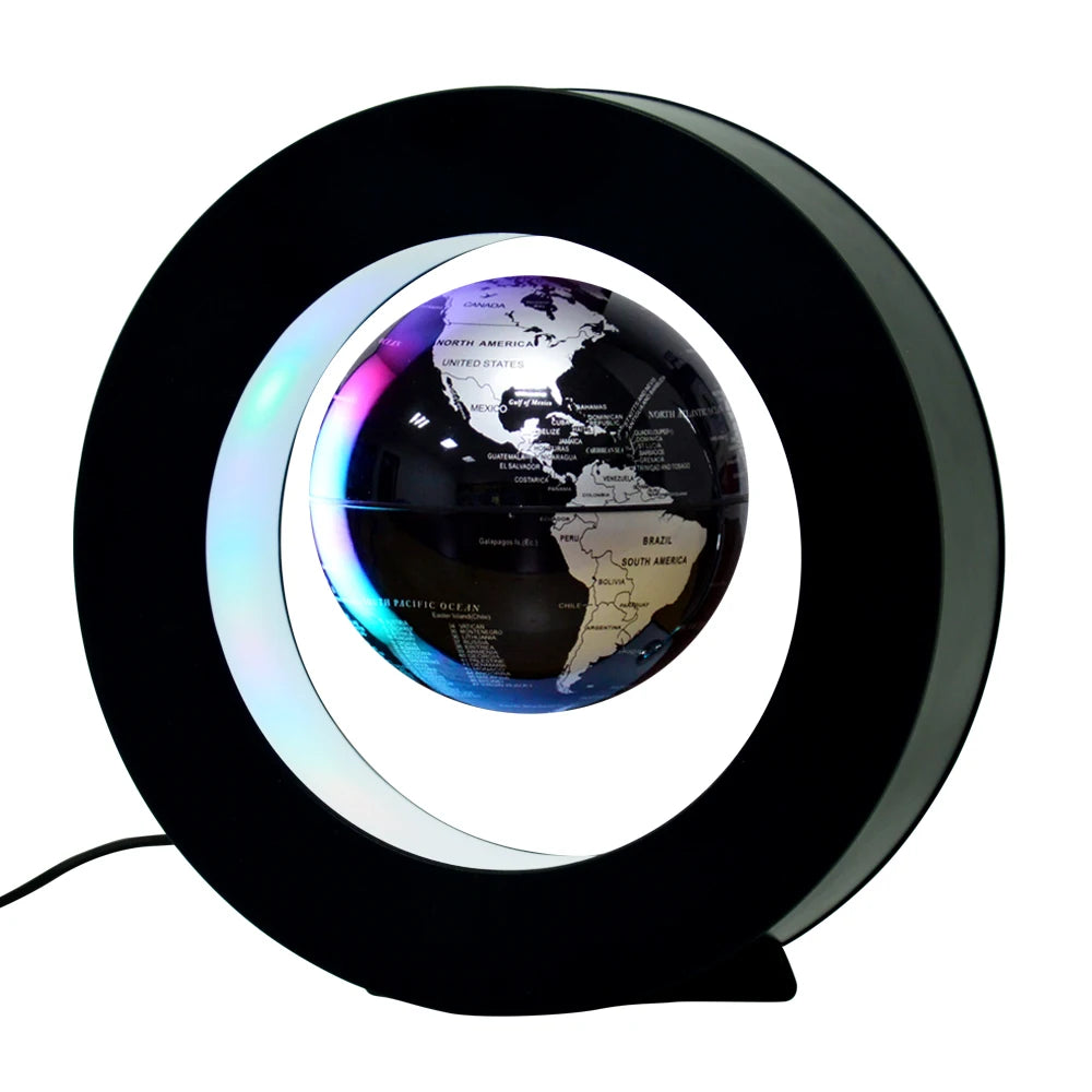 3 Inches Black Round Shape Plastic Magnetic Levitating Globe  Crafts Magnetic Floating World Globe