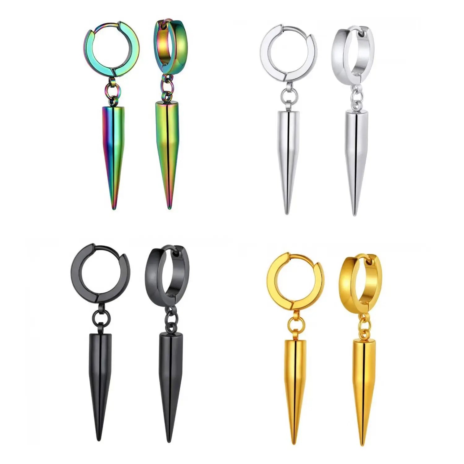 Fashionable Hoop Earrings Stainless Steel Waterproof Wholesale Unfade Anti-Tarnish Silver/Gold Plated Statement Crystal Jewelry