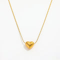 Joolim Jewelry 18K Gold Plated Individuality Solid Heart Pendant Dainty Chain Sweater Necklace Stainless Steel Jewelry Wholesale