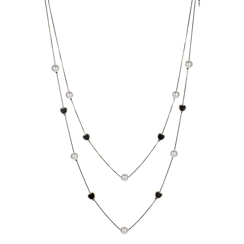 SC Hot Selling Beautiful Ladies Wind  Pearl Necklace Attractive Creative Multilayer Matching Acrylic Necklace for Women
