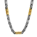 Classic Multiple Color PVD Gold Plated Stainless Steel Necklace Non Fading Tarnish Free Byzantine Chain Necklace for Men